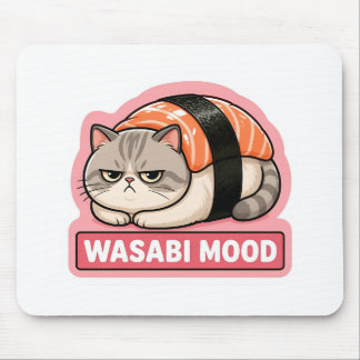 Alfombrilla De Ratón Estado de Wasabi Gato Gruñón Divertido Meme de Sus