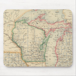 Alfombrilla De Ratón Estados de Michigan, Wisconsin e Iowa