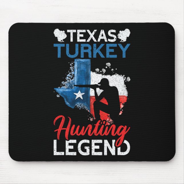 Alfombrilla De Ratón Estados Unidos Texas Turquía: Leyenda de caza dive (Frente)