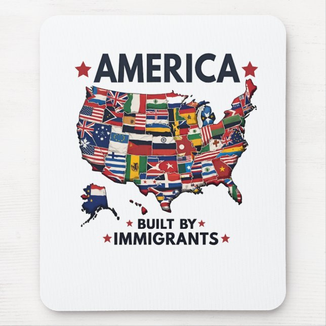 Alfombrilla De Ratón Estadounidense construido por inmigrantes patriota (Frente)