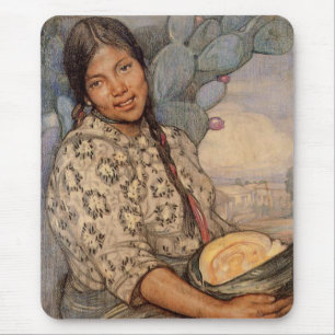 Alfombrilla De Ratón Estafa Calabaza Mousepad de Saturnino Herran Mujer