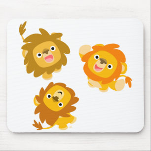 Alfombrilla De Ratón "¡Estamos aquí!" Personalizado Cute Lions Mousepad