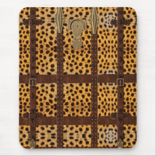Alfombrilla De Ratón Estampa Animal Tribal de Cuero Vintage Cheetah