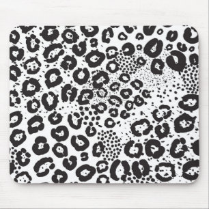 Alfombrilla De Ratón Estampa de Animal Blanco Negro Leopardo de las Nie