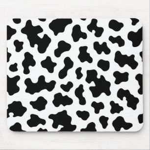 Alfombrilla De Ratón Estampa de Cuero de Vaca Negro y Blanco