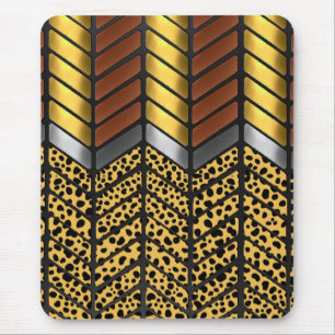 Alfombrilla De Ratón Estampado Animal Moderno de Cebra en Zigzag