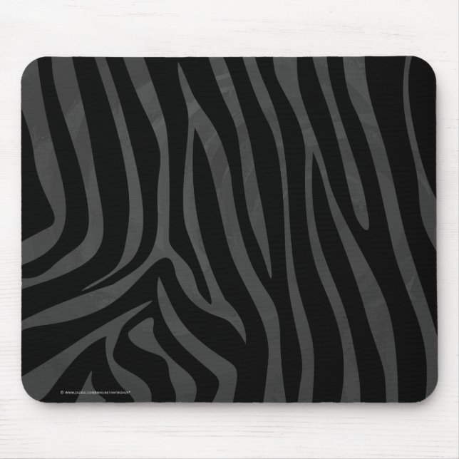 Alfombrilla De Ratón Estampado de cebra negro y gris (Frente)