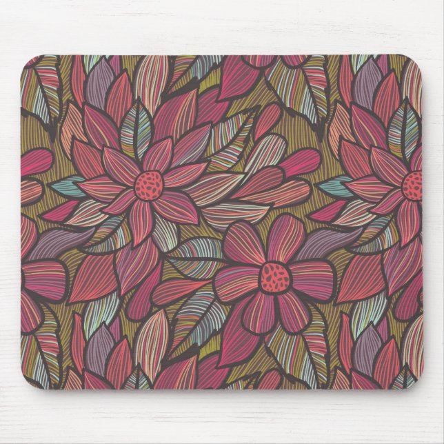 Alfombrilla De Ratón Estampado de flores 4 (Frente)