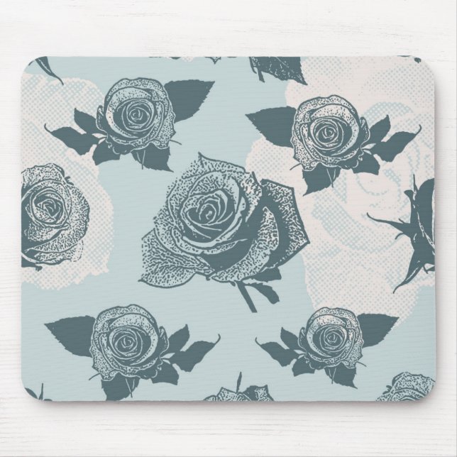 Alfombrilla De Ratón Estampado de flores con el rosa (Frente)