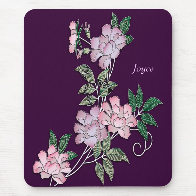 Alfombrilla De Ratón Estampado de flores elegante de los peonies (Frente)