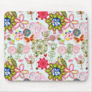 Alfombrilla De Ratón Estampado de flores en el estilo retro 2