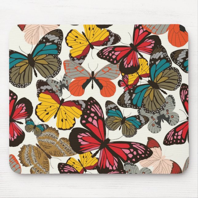 Alfombrilla De Ratón Estampado de flores retro (Frente)