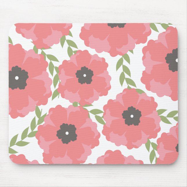 Alfombrilla De Ratón Estampado de flores rosado de Femme (Frente)