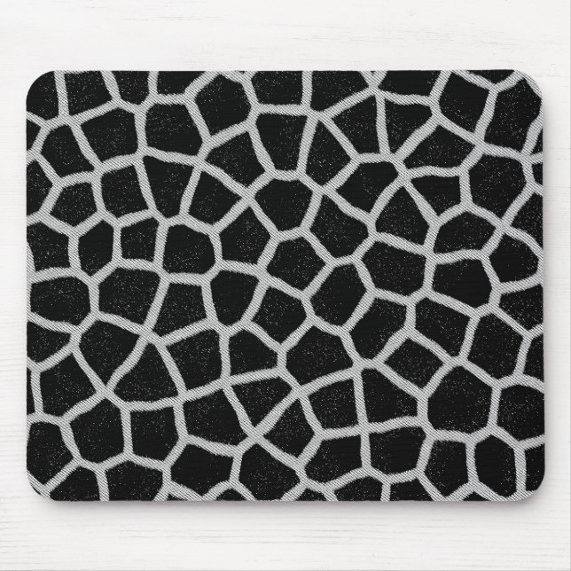 Alfombrilla De Ratón Estampado de girafa blanco y negro (Frente)