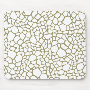 Alfombrilla De Ratón Estampado de girafa del blanco del oro