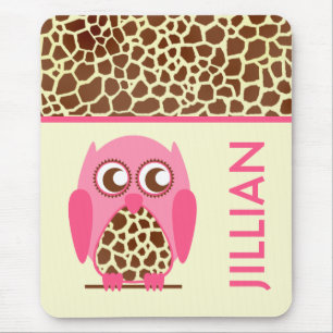 Alfombrilla De Ratón Estampado de girafa y Mousepad personalizado búho