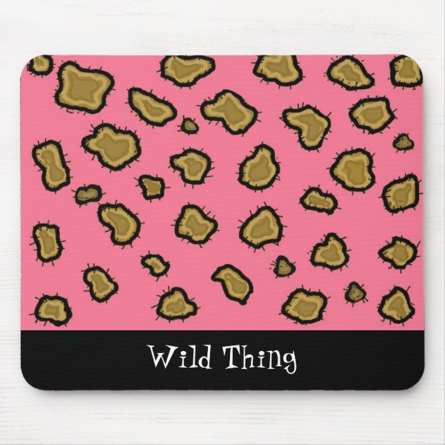 Alfombrilla De Ratón Estampado de leopardo rosa (Frente)