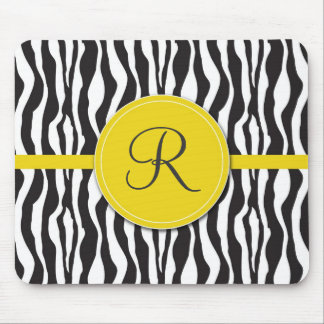 Alfombrilla De Ratón Estampado de zebra amarillo femenino Mousepad del