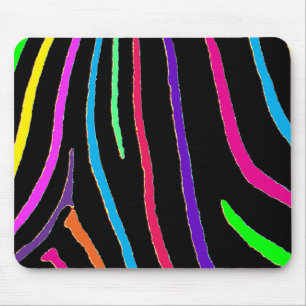 Alfombrilla De Ratón Estampado de zebra del arco iris