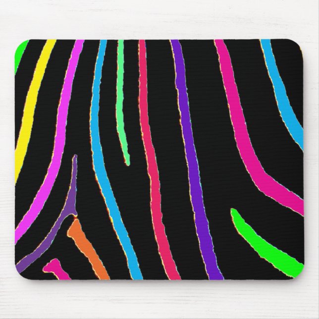 Alfombrilla De Ratón Estampado de zebra del arco iris (Frente)