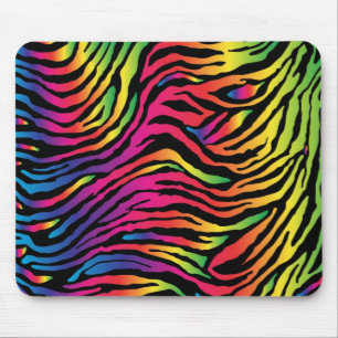 Alfombrilla De Ratón Estampado de zebra Mousepad del arco iris