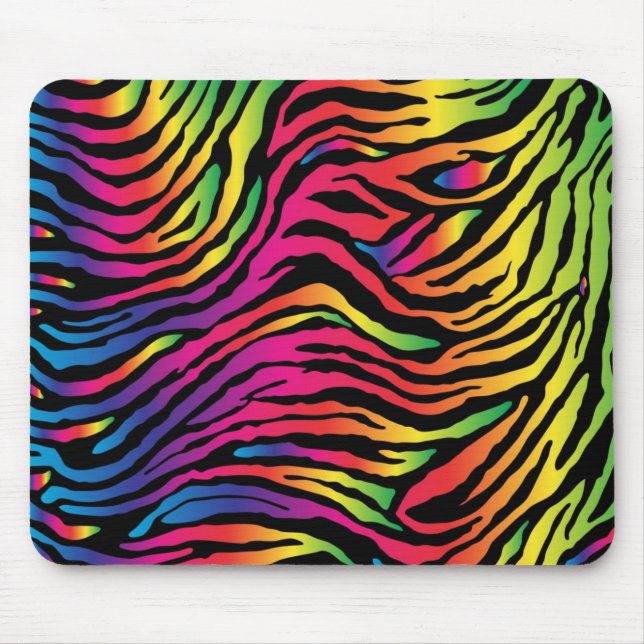 Alfombrilla De Ratón Estampado de zebra Mousepad del arco iris (Frente)