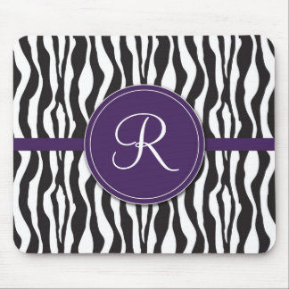 Alfombrilla De Ratón Estampado de zebra púrpura femenino Mousepad del