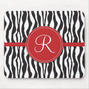 Alfombrilla De Ratón Estampado de zebra rojo femenino Mousepad del