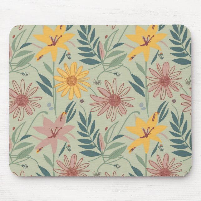 Alfombrilla De Ratón estampado floral (Frente)