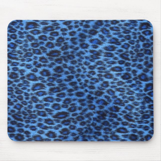 Alfombrilla De Ratón Estampado leopardo azul Mousepad (Frente)