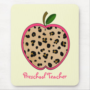 Alfombrilla De Ratón Estampado leopardo preescolar Apple del profesor