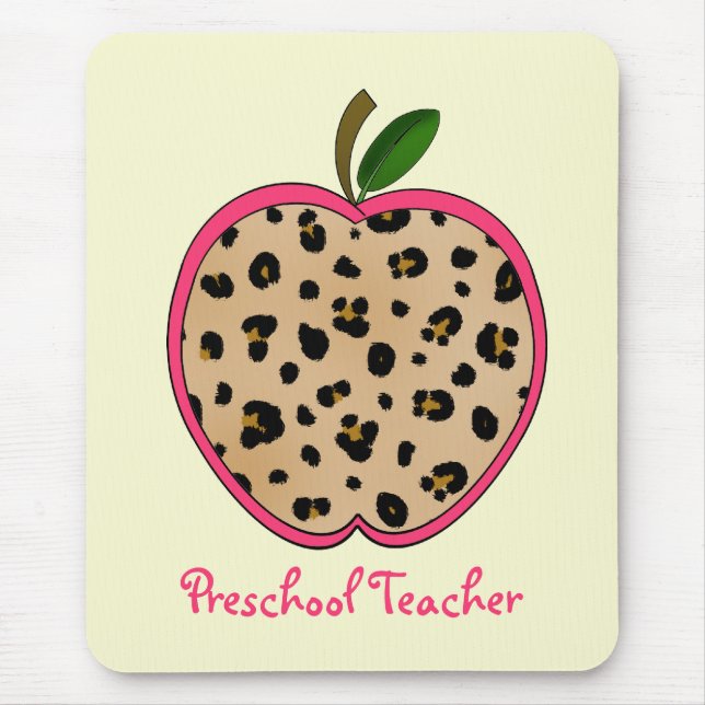 Alfombrilla De Ratón Estampado leopardo preescolar Apple del profesor (Frente)