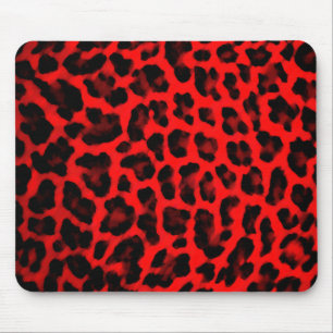 Alfombrilla De Ratón Estampado leopardo rojo