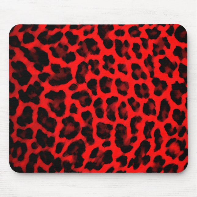 Alfombrilla De Ratón Estampado leopardo rojo (Frente)