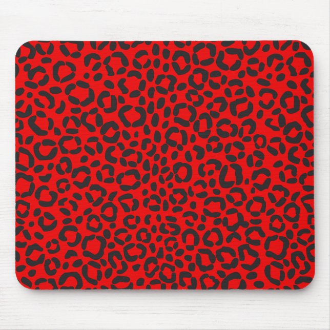 Alfombrilla De Ratón Estampado leopardo rojo y negro (Frente)