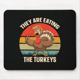 Alfombrilla De Ratón Están Comiendo A Turquía Divertido Retro Donald Tr