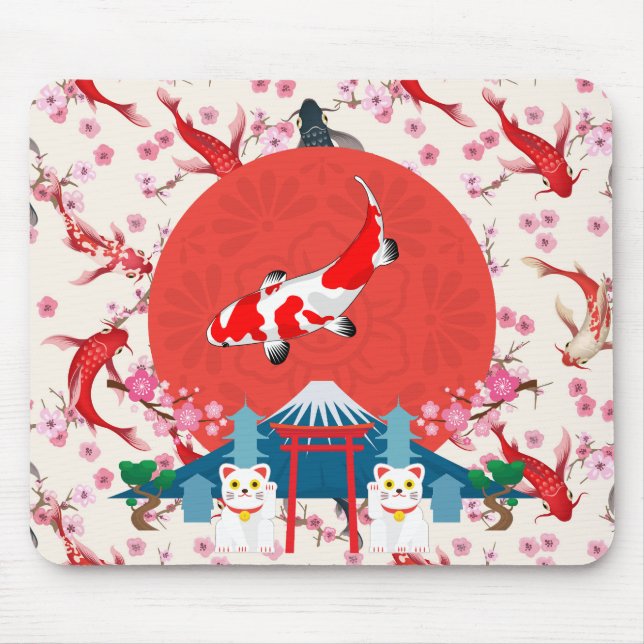 Alfombrilla De Ratón Estanque de Koi (Frente)