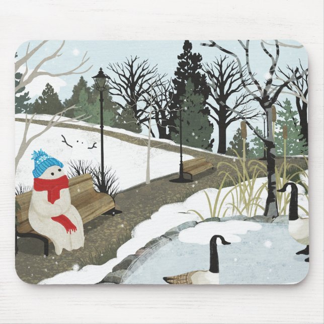 Alfombrilla De Ratón Estanque de patos - Invierno (Frente)