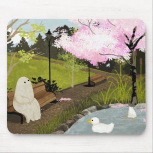 Alfombrilla De Ratón Estanque de patos - Primavera