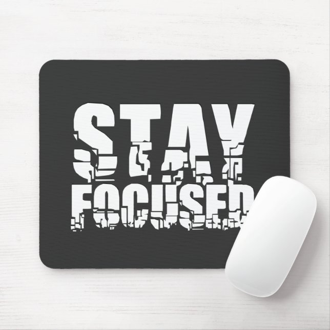 Alfombrilla De Ratón Estar centrado | Frase motivadora con texto blanco (Con ratón)