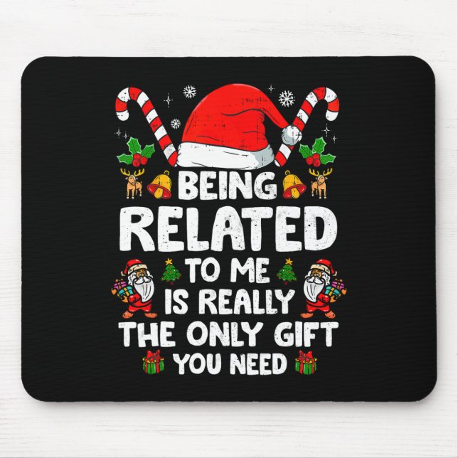 Alfombrilla De Ratón Estar Relacionado A Mí Navidades Graciosos Familia (Frente)