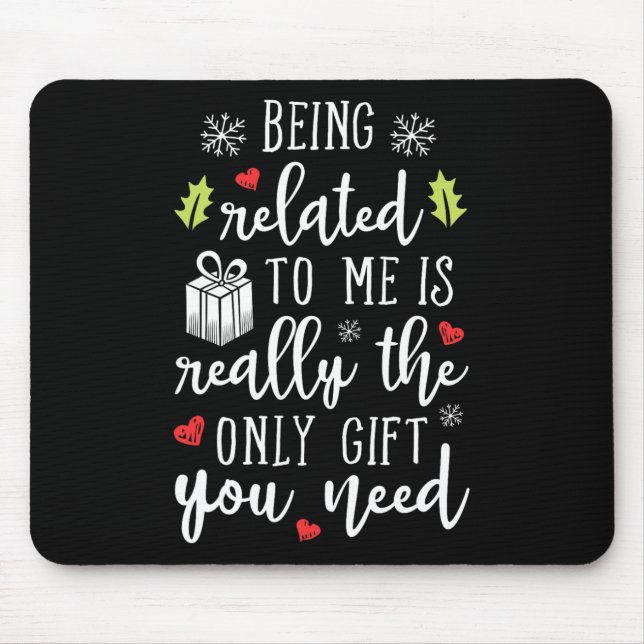 Alfombrilla De Ratón Estar Relacionado A Mí Navidades Graciosos Familia (Frente)