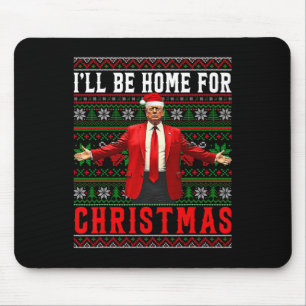 Alfombrilla De Ratón Estaré en casa para los Navidades de Santa Trump N