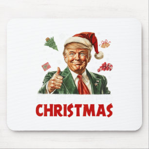 Alfombrilla De Ratón Estaré en casa para los Navidades Santa Funny Trum