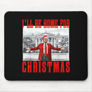 Alfombrilla De Ratón Estaré en casa para los Navidades Santa Funny Trum