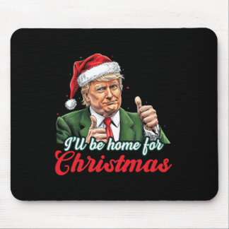 Alfombrilla De Ratón Estaré en casa para Navidades Divertido Santa Clau