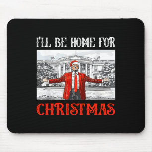 Alfombrilla De Ratón Estaré en casa para Navidades Santa Funny Xmas 1