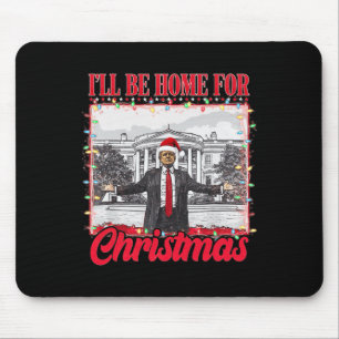 Alfombrilla De Ratón Estaré en casa para Navidades Santa Funny Xmas Paj