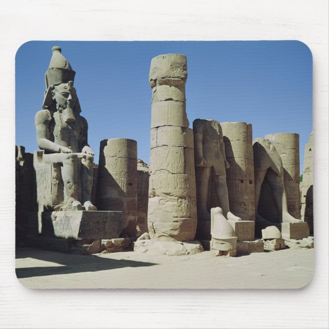 Alfombrilla De Ratón Estatua asentada de Ramesses II (Frente)