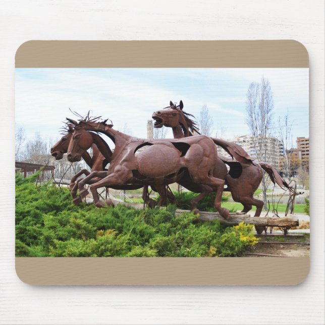 Alfombrilla De Ratón Estatua de caballos (Frente)